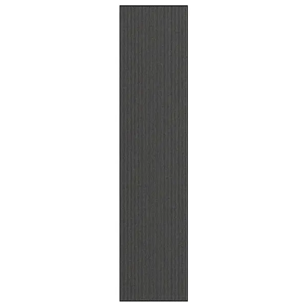 Capacho às riscas preto e cinzento 115x500 cm