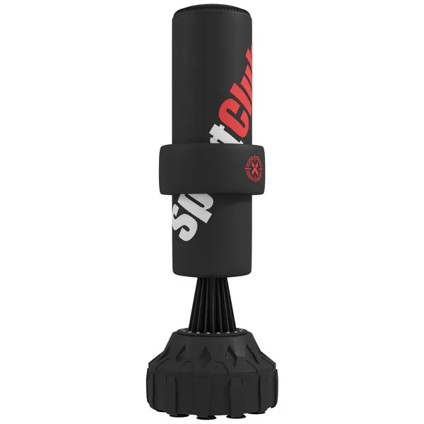 Bolsa de Boxeo de Pé 175 cm para Adultos Banda de altura ajustable 65-175 cm Base Recarregable con Vientos Amortecedor Incluye Bandaje Treino MMA Muay Thai Preto