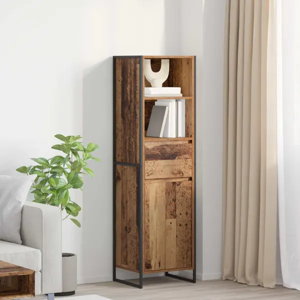 Gabinete de Livros com gaveta Madeira Antiga 43 x 36 x 150.5 cm