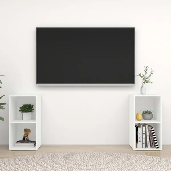 Móveis de TV 2 pcs 72x35x36,5 cm derivados de madeira branco