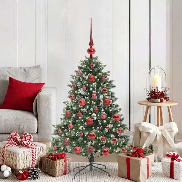 Árvore de Natal Artificial Verde 120 cm PVC, Plástico e Aço