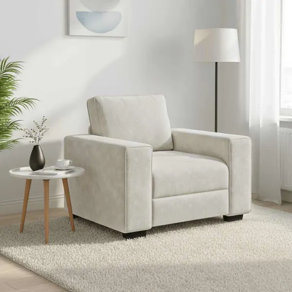 Poltrona 100x77x82 cm veludo creme