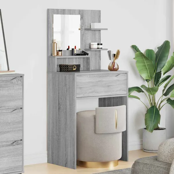 Mesas de Maquiagem para Quarto Cinza Sonoma 80 x 39,6 x 135 cm