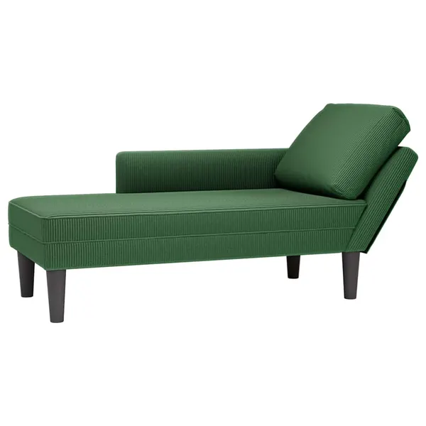 Chaise lounge com almofada tecido corduroy selva verde escuro