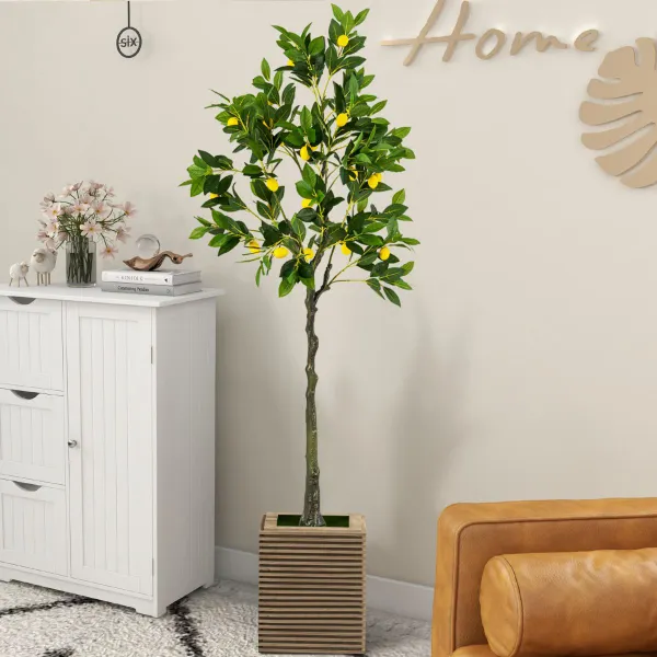 Limoeiro Artificial 80/120/160 cm com Frutos e Vaso de Cimento