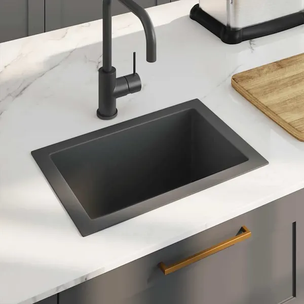 Lava-louça de cozinha artesanal aço inoxidável preto