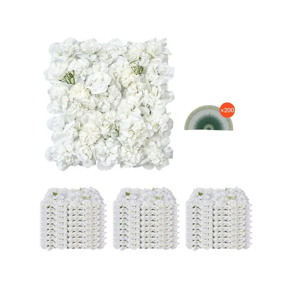 Painel Parede Flores 3D 24 Pcs 15"x15" Branco