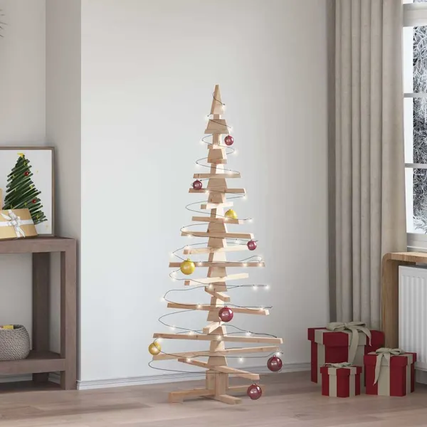 Árvore de Natal de madeira para decoração 150 cm madeira maciça pinho