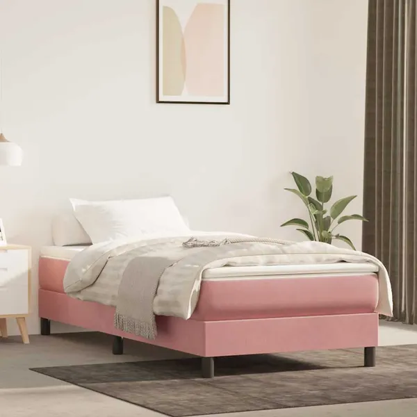 Colchão de molas ensacadas infantil firmeza média 80x160 cm veludo rosa