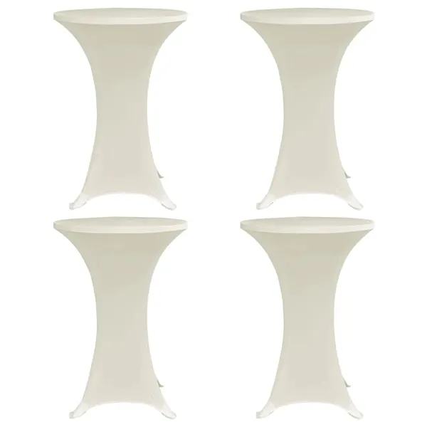 Capa para mesa de pé elástica Ø80 cm 4 pcs cor creme