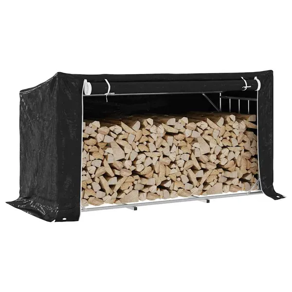 Rack de lenha tampa de chuva 200,5x80,5x110,5cm aço galvanizado