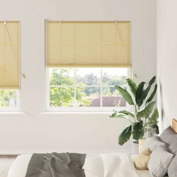 Estores de rolo com cortinas Manual Natura 150 x 220 cm Bambu