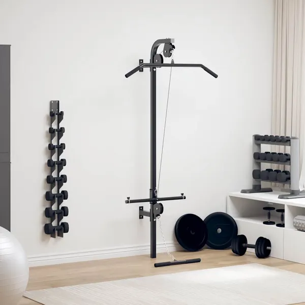 Equipamento de exercícios p/ montar na parede com 2 roldanas