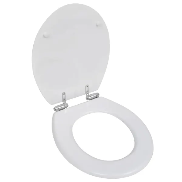 Assento de sanita com tampa de fecho suave MDF branco
