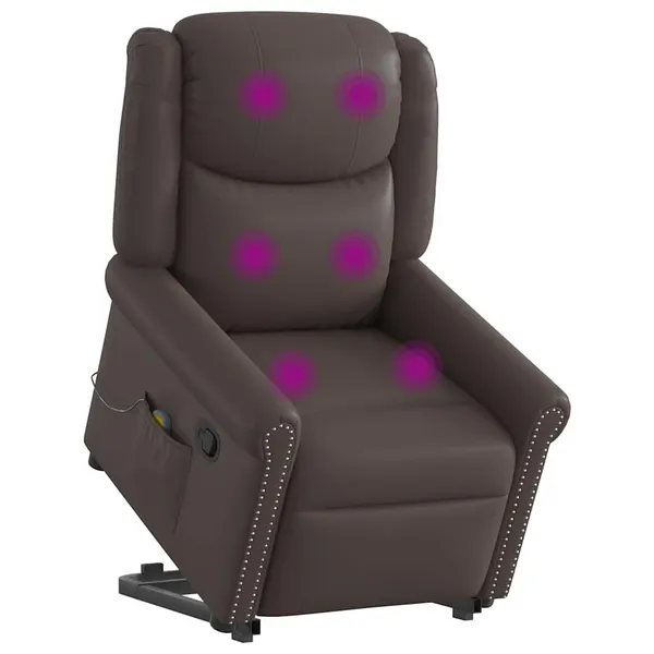Poltrona massagens reclinável elevatória couro artificial