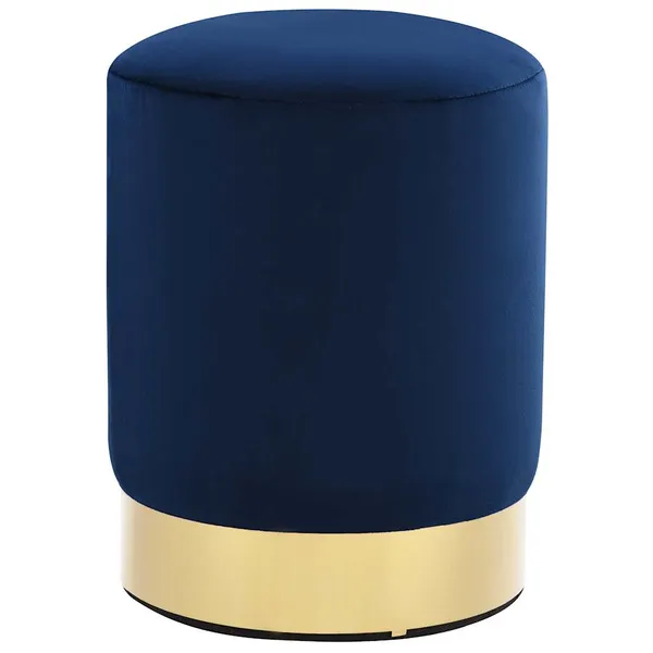 Banco 28 x 36 cm veludo azul e dourado