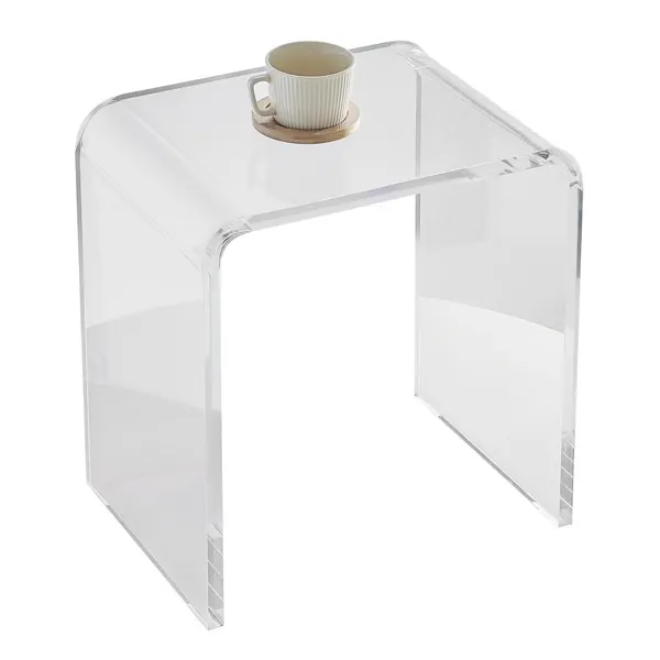 Mesa lateral acrílico forma C transparente formato lucite