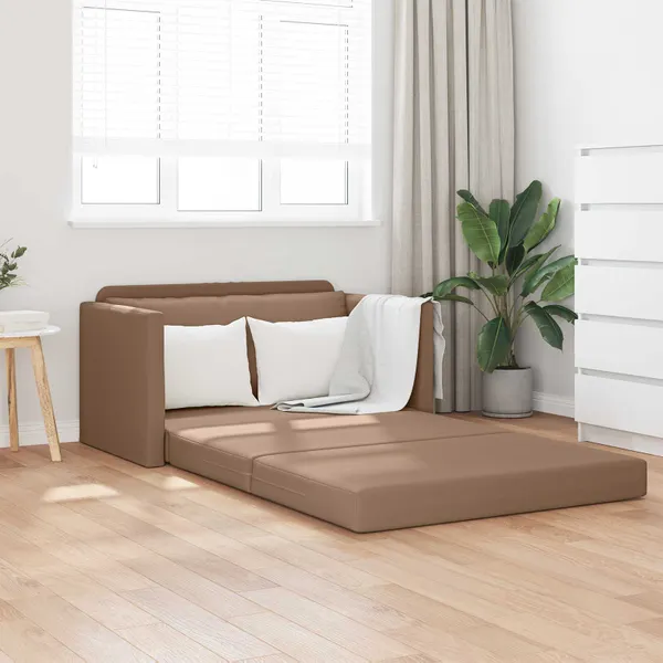 Sofá-Cama Cappuccino 124 x 71 x 78 cm Couro Artificial