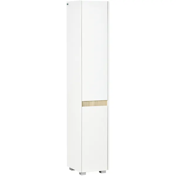 Coluna Casa de Banho Armário Auxiliar Casa de Banho de 5 Níveis com Prateleiras Ajustáveis Armário Multiusos para Duches Casa de Banho 30x33x165cm Branco