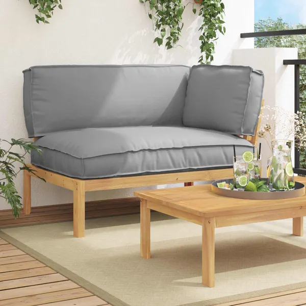 Conjunto de Sofás com almofada Liso Cinzeto 133 x 92 x 69 cm