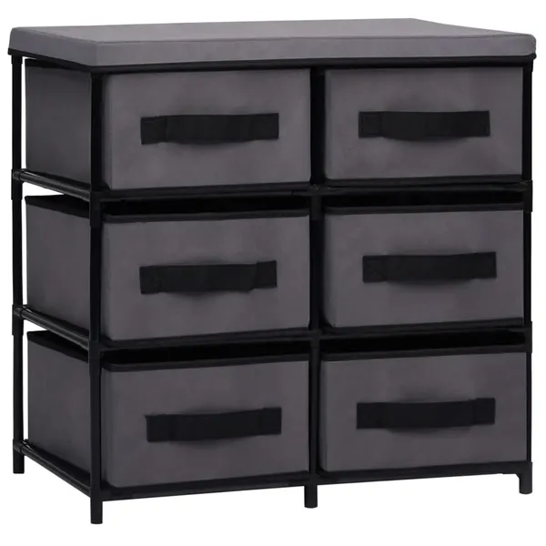 Armário de arrumação com 6 gavetas 55x29x55 cm aço cinzento