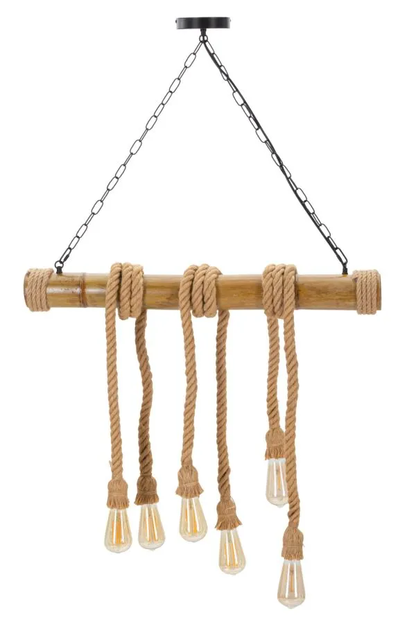 Lustre Bamboo/Rope 80x15x120 cm
