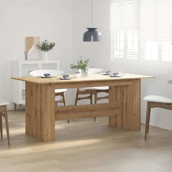 Mesa de jantar 180x90x76cm derivados madeira carvalho artisiano