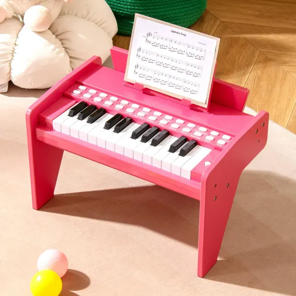 Piano Enfant 25 Touches Rose Mode Enseignement et Contrôle du Volume