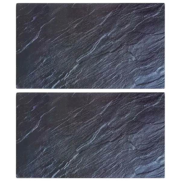 Tábuas de cortar 2 pcs vidro temperado padrão de pedra natural