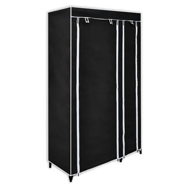 Roupeiro dobrável preto 110 x 45 x 175 cm