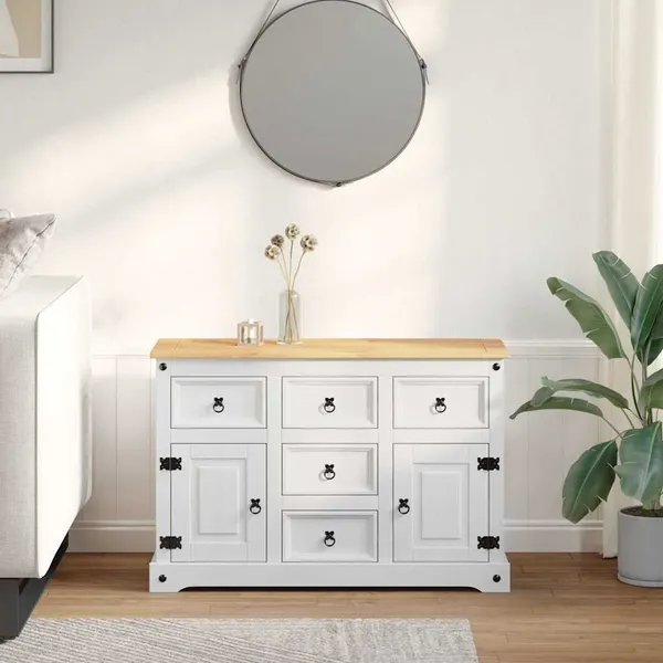 Baús de Armazenamento com gaveta Corona Branco 112 x 40 x 75 cm