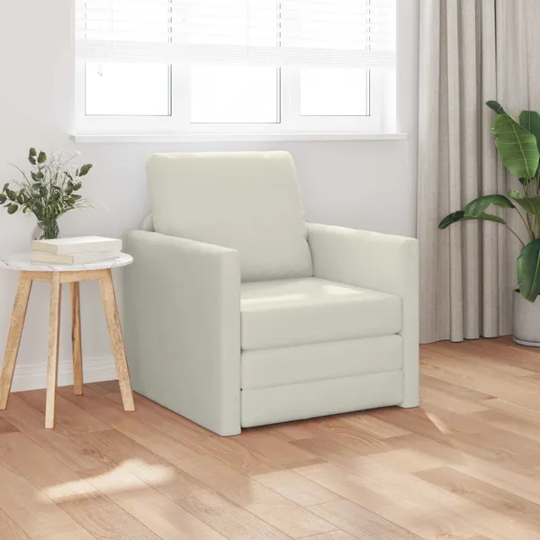 Sofá-Cama Creme 74 x 77 x 81 cm Veludo