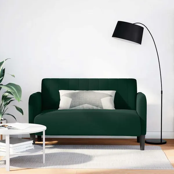 Sofá-luvas 109 cm veludo verde-escuro