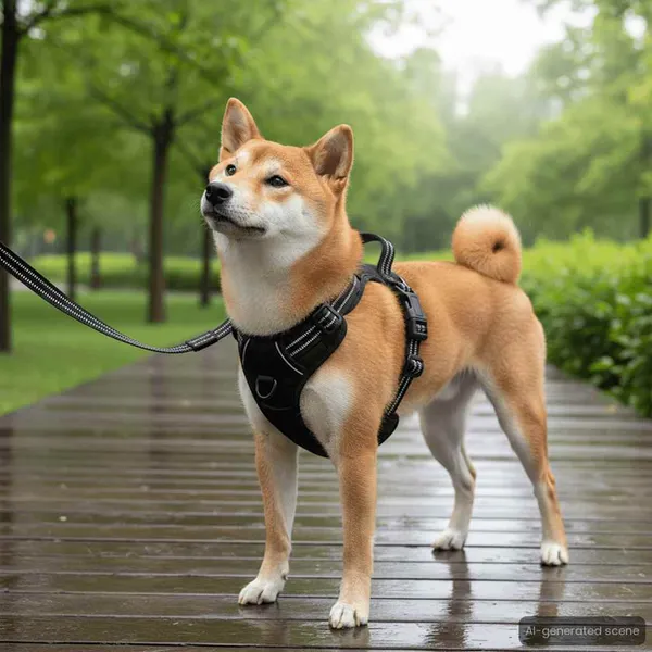 Peitoral para cães com faixas refletoras ajustável M
