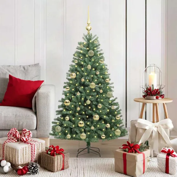 Árvore de Natal Articulada Artificial Verde 120 cm PVC e Metal