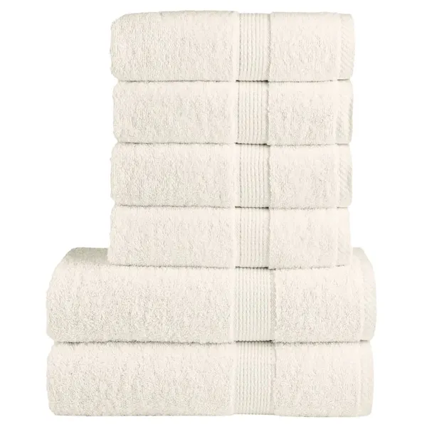 6 pcs Conjunto de toalhas premium SOLUND 600 gsm creme