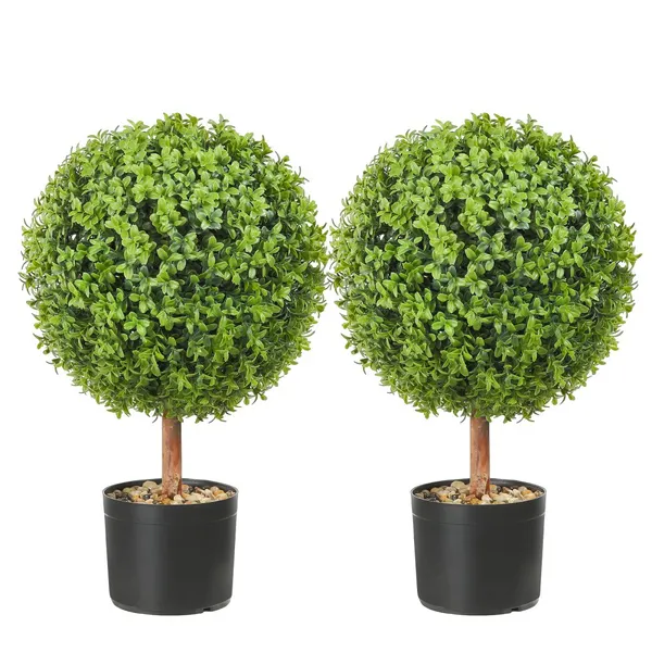 Topiárias artifício 61 cm altura, 2 peças, folhas substituíveis