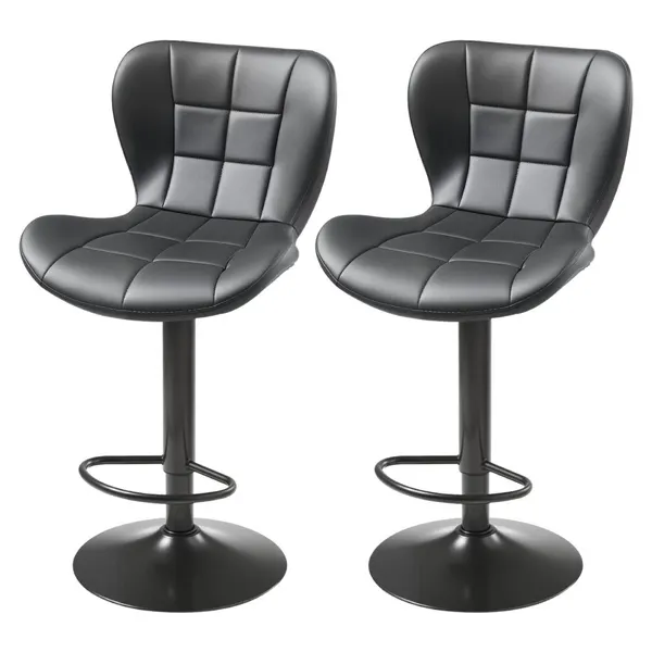 Bancos Altura Balcão, 2 Peças, Preto