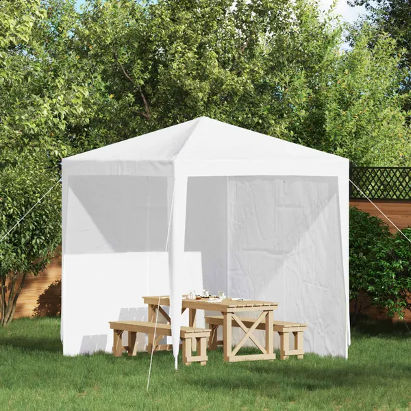 Lateral de Tenda para Festa 2 pcs Branco 200 x 195 cm PE e Aço