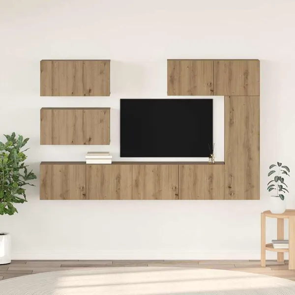 Conjunto de móvel de TV 6 pcs Carvalho Artesanal