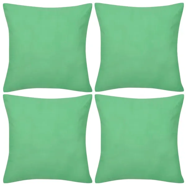 130925 4 Apple Green Cushion Covers Cotton 40 x 40 cm