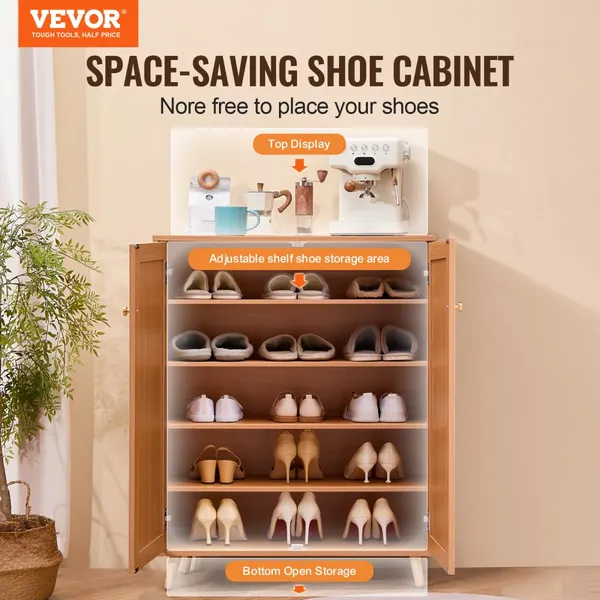 Móvel sapatos ratã 5 prateleiras 40.35" altura