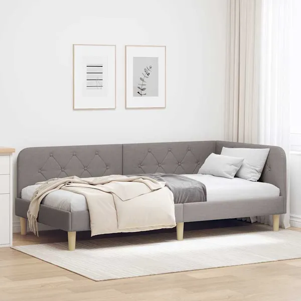 Estrutura de Cama de Canto Cinzento-acastanhado 100 x 200 cm