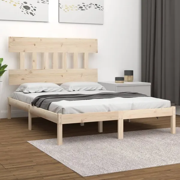 Estrutura de cama pequena casal 120x190 cm pinho maciço