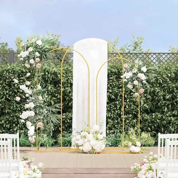 Arco de Casamento 3 pcs Ouro Aço