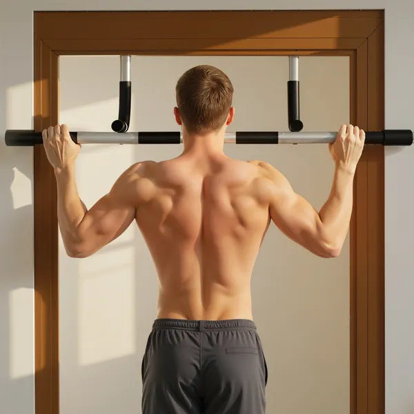 Barra de Elevação para Porta Barra de Pull Up para Exercícios de Treino em Casa Carga Máxima 110 kg 92x40x17 cm Preto