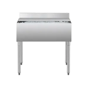 Caixa de gelo subbalcão 95,3 L aço inoxidável 35,9x19"