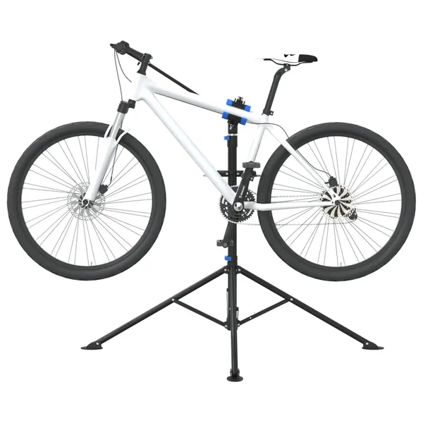 Suporte p/ reparar bicicletas ajustável 108-188 cm aço azul