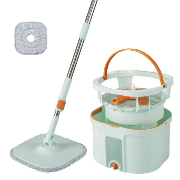 Conjunto Fregona Giratória com Balde e Sistema de Separação de Água Limpa e Suja