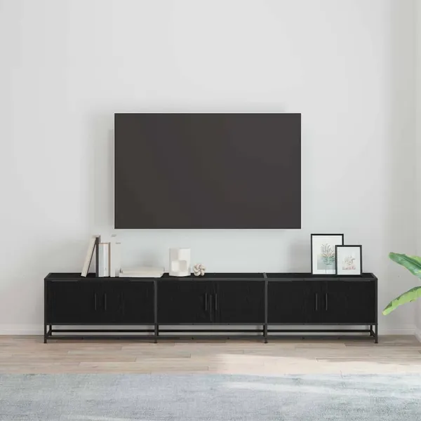 Unidades de TV 2 pcs Carvalho Preto 210 x 35 x 41 cm